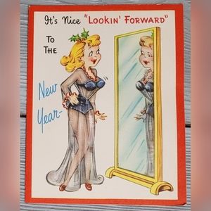 🎅🏼 RARE 1940s Vintage Funny Naughty Christmas Card - Bundle to Save $ 🎅🏼